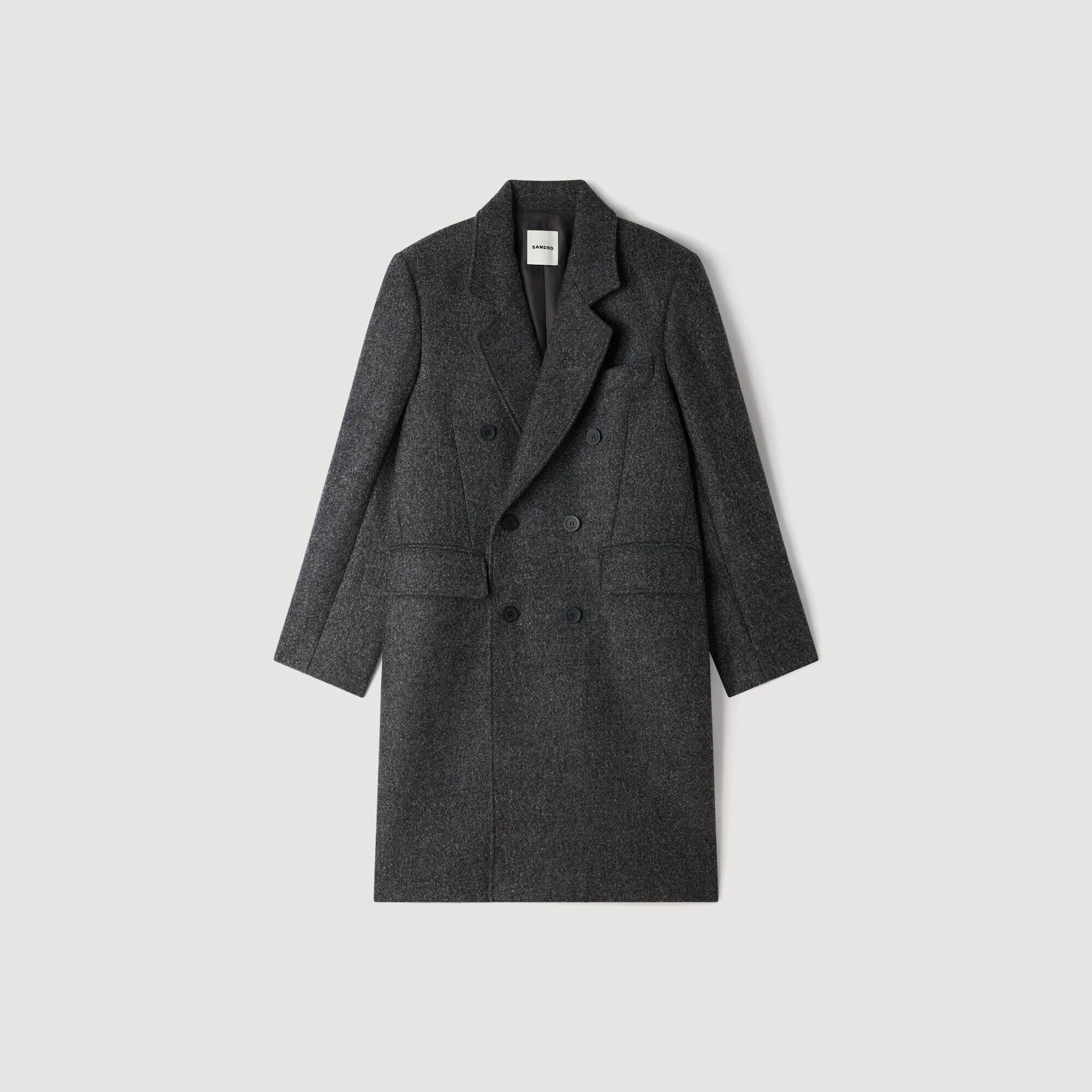 DOUBLE-BREASTED VIRGIN WOOL COAT - 1