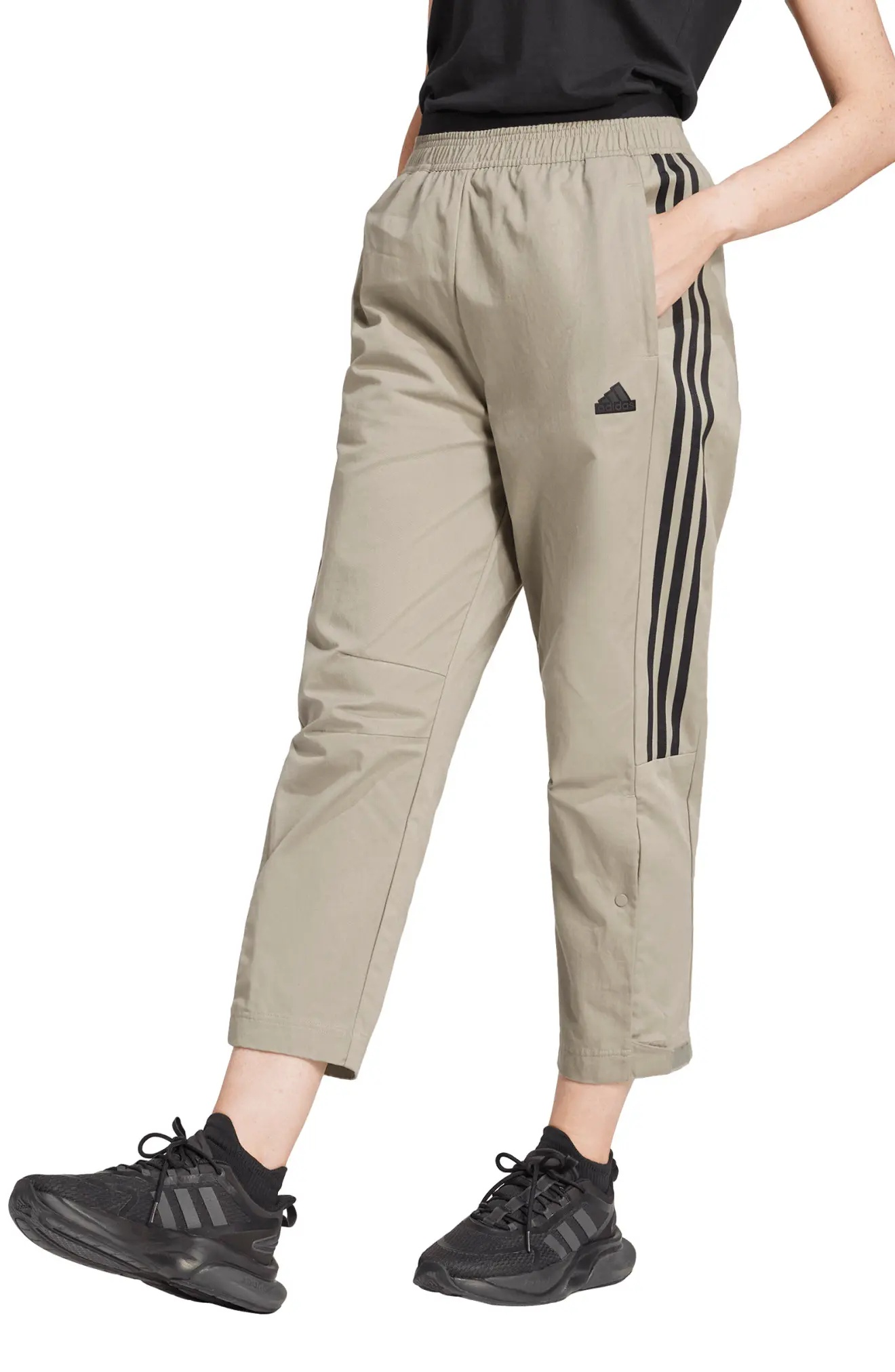 Tiro Loose Fit Cotton Twill Track Pants in Silver Pebble/Black - 1