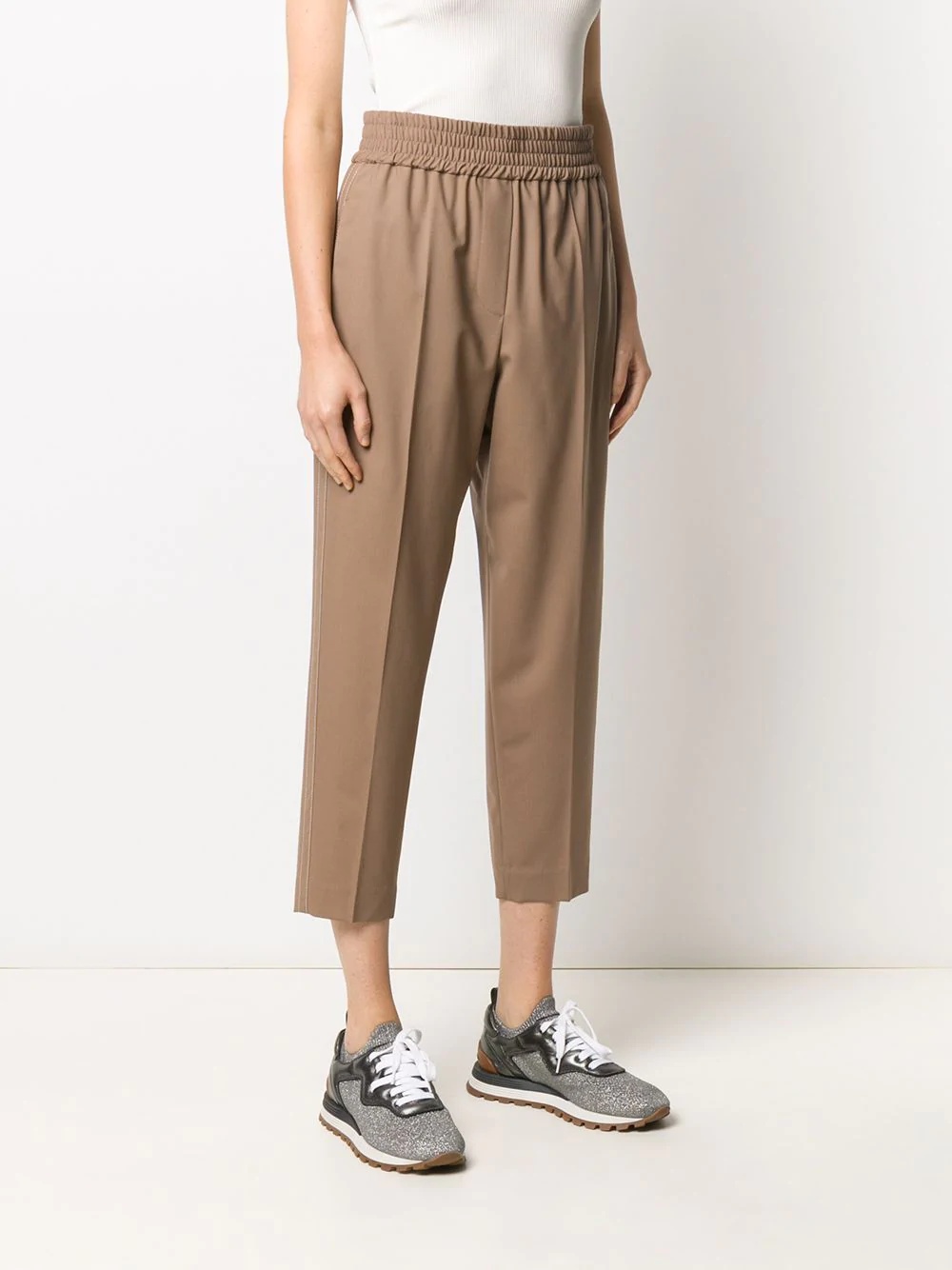 cropped straight-leg trousers - 3