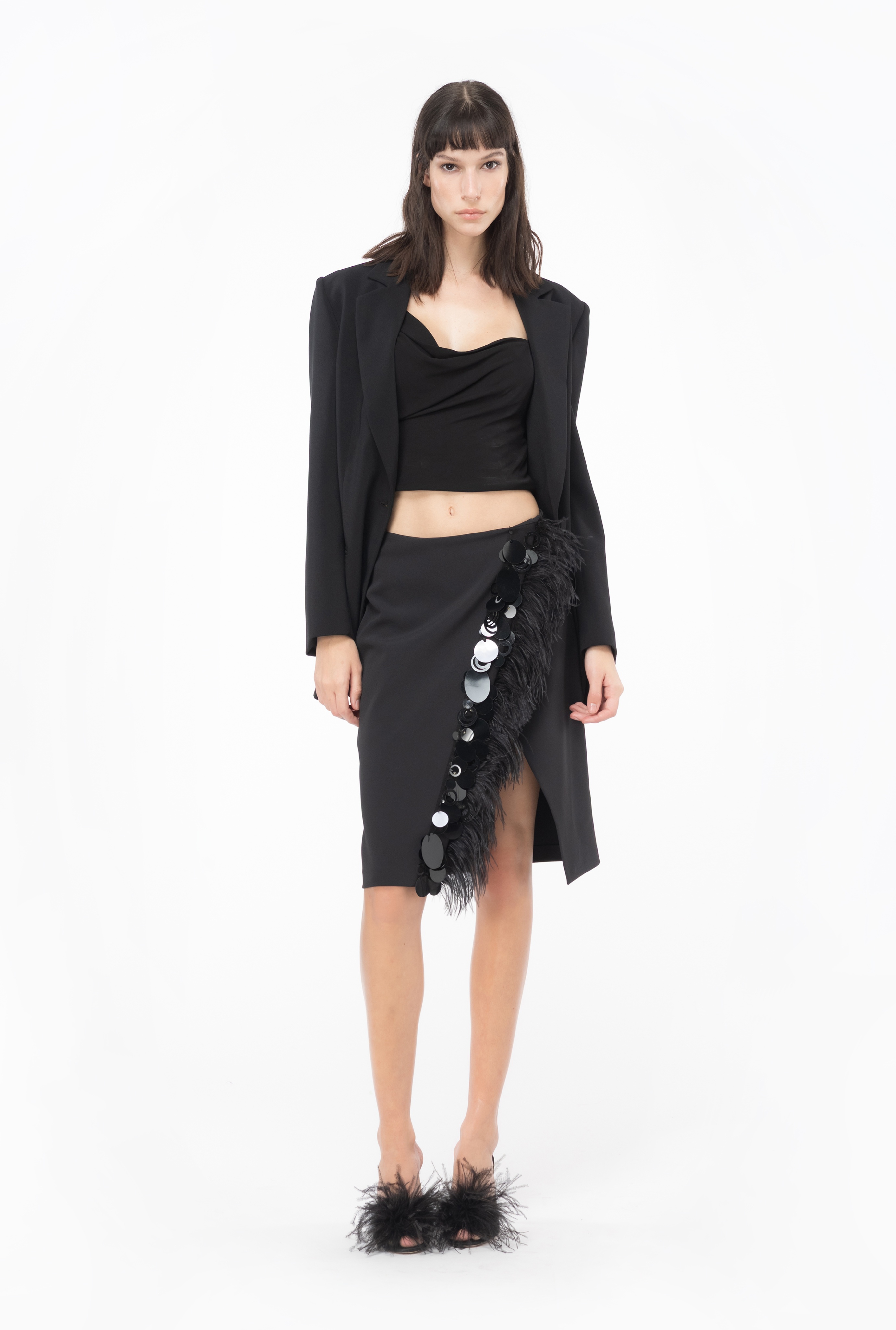 SKIRT WITH FEATHERS AND SEQUINS - 4