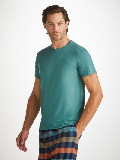 Derek Rose Men's T-Shirt Basel Micro Modal Stretch Teal outlook