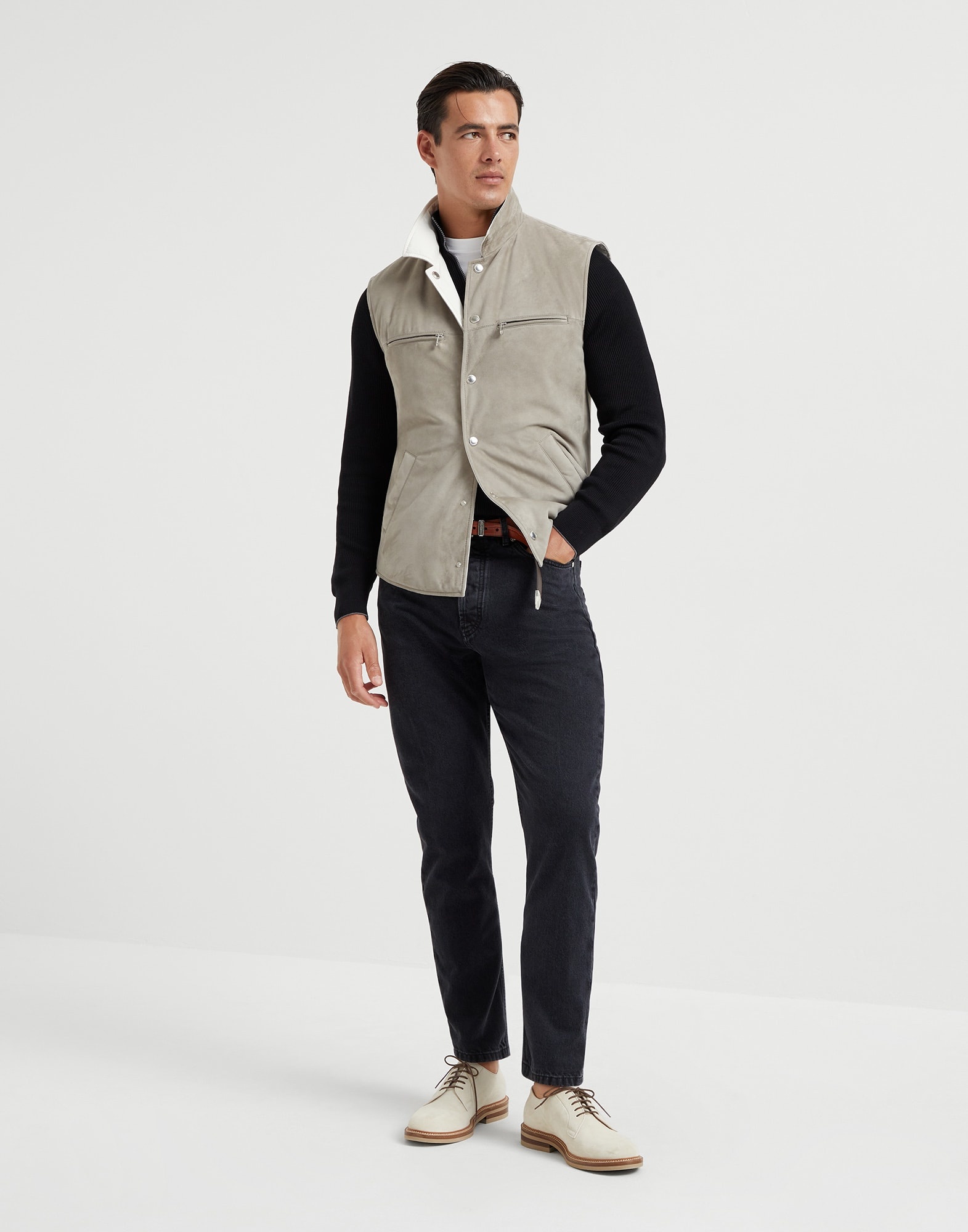 Suede reversible vest with Thermore® padding - 5