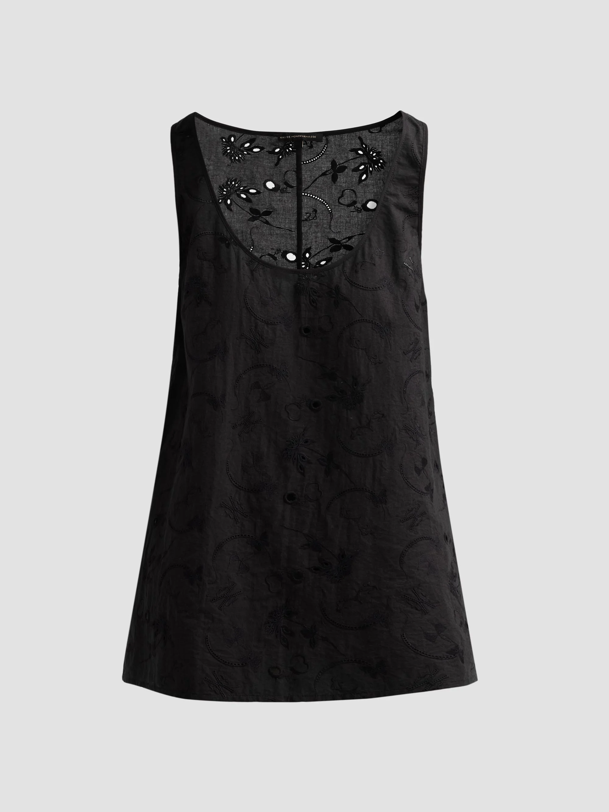 Women's Simone Cotton Eyelet Mini Dress - Black - 1