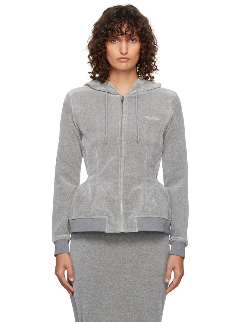 Gray Hourglass Zip-Up Hoodie 1