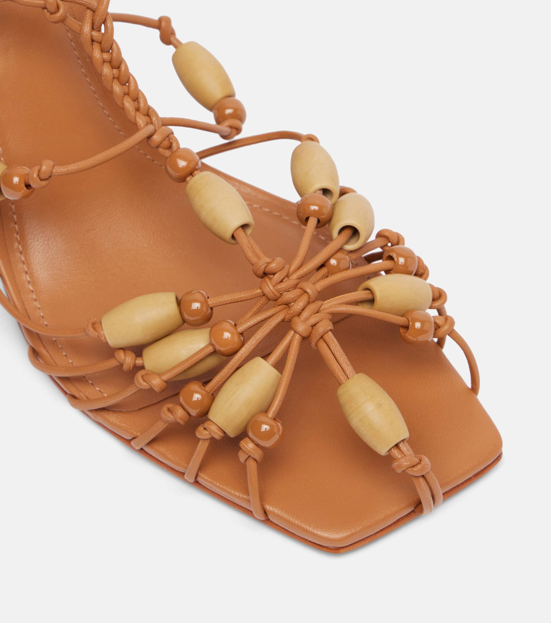 Beaded leather sandals - 5