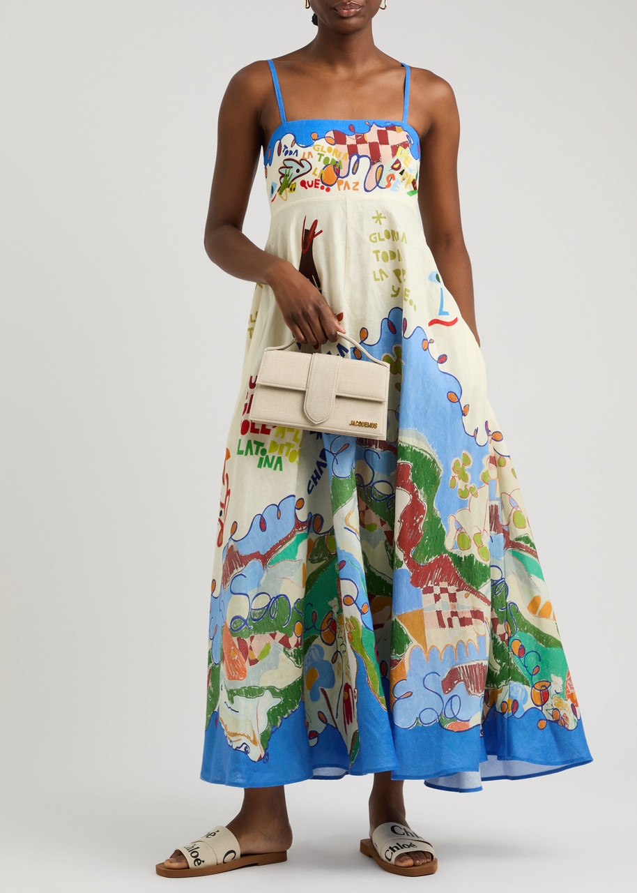 Alemais Nadia Printed Flax Maxi Dress - 4