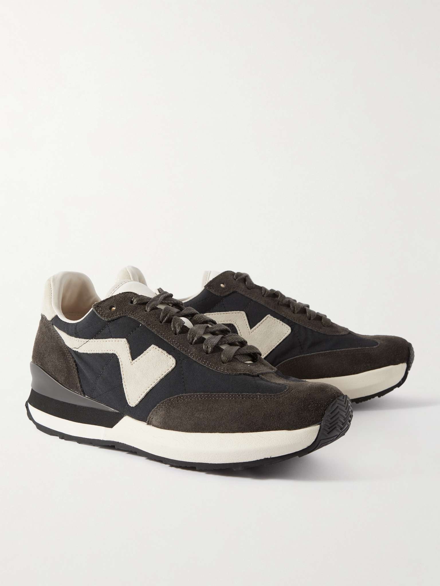 FKT Runner Suede and Leather-Trimmed Nylon-Blend Sneakers - 4