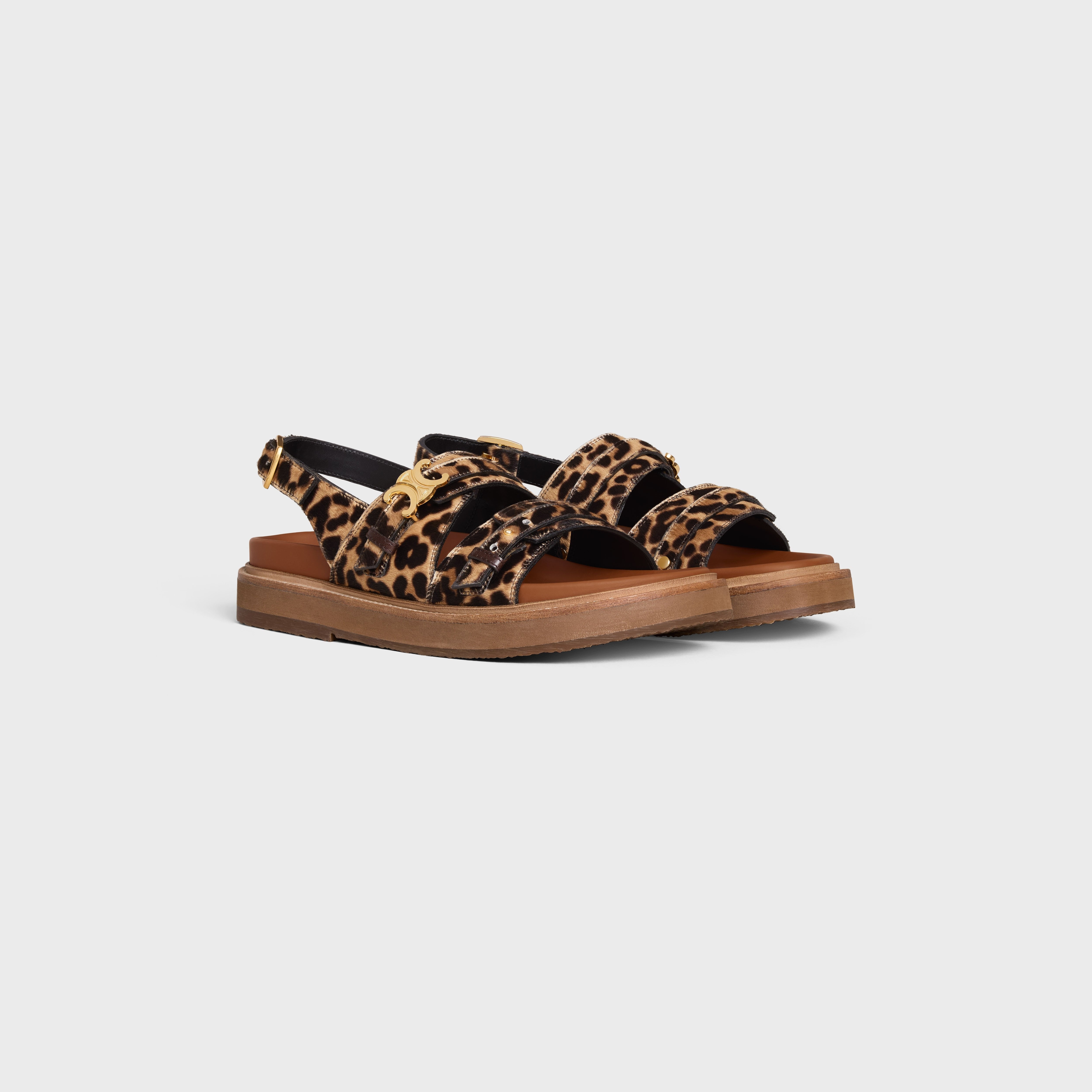 CELINE - TIPPI TRIOMPHE SANDAL IN LEOPARD PRINTED HAIRY CALFSKIN - 2