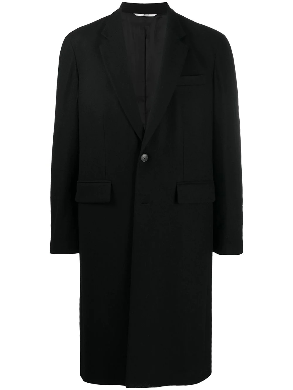 single-breasted wool coat - 1