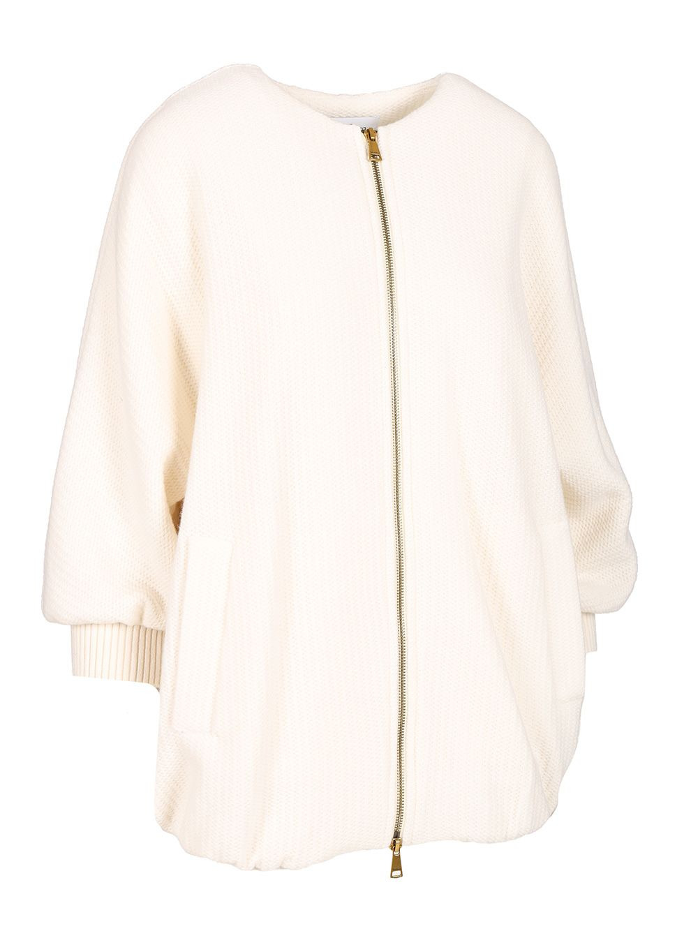 Wool And Cashmere Knitted Jacket Jackets White - 3