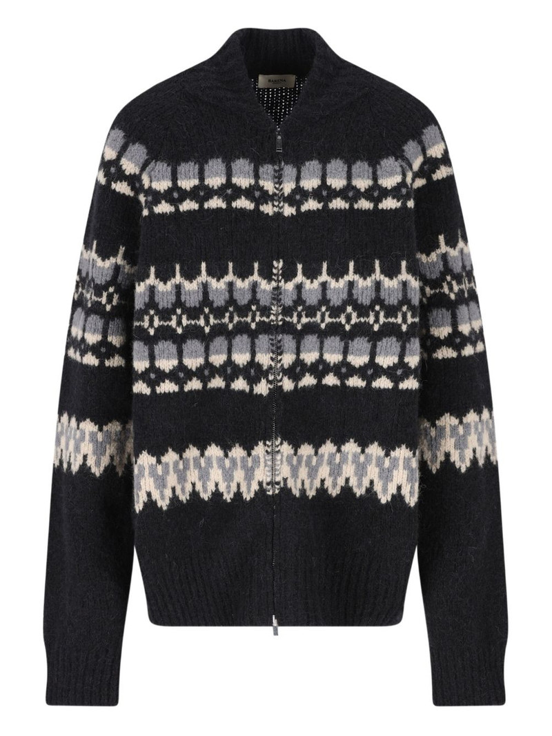 jacquard zip cardigan 1