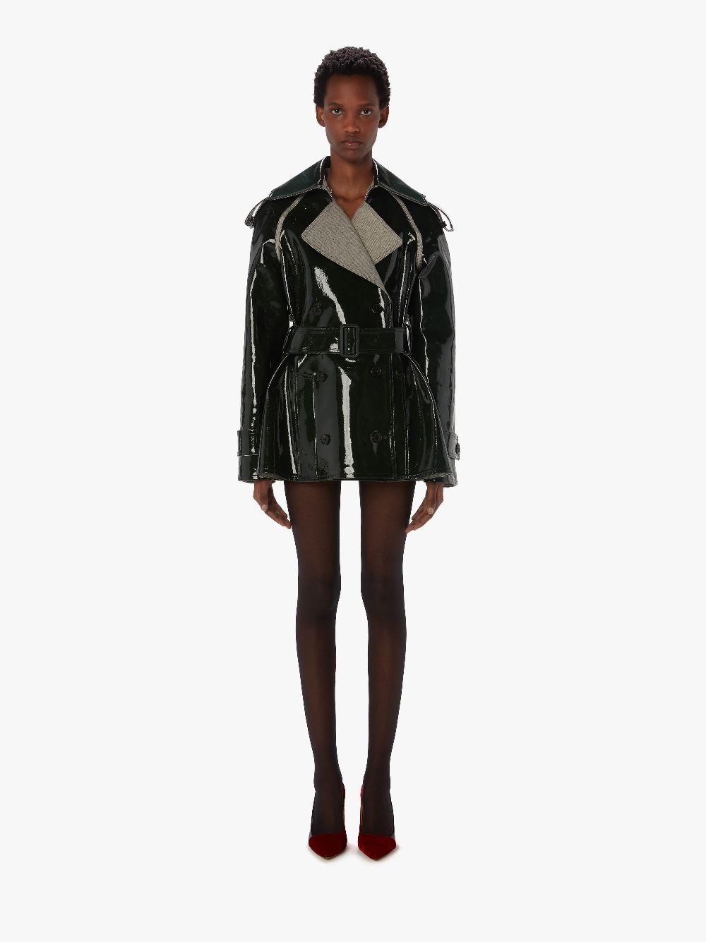 COATED DENIM SHORT TRENCH JACKET - 2