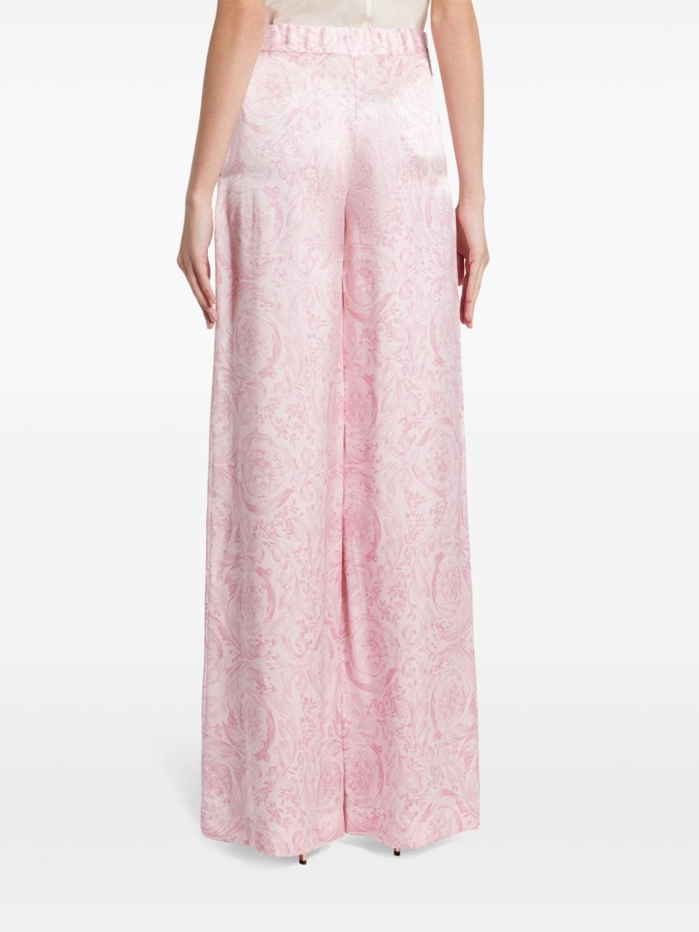 Barocco wide-leg satin trousers - 4