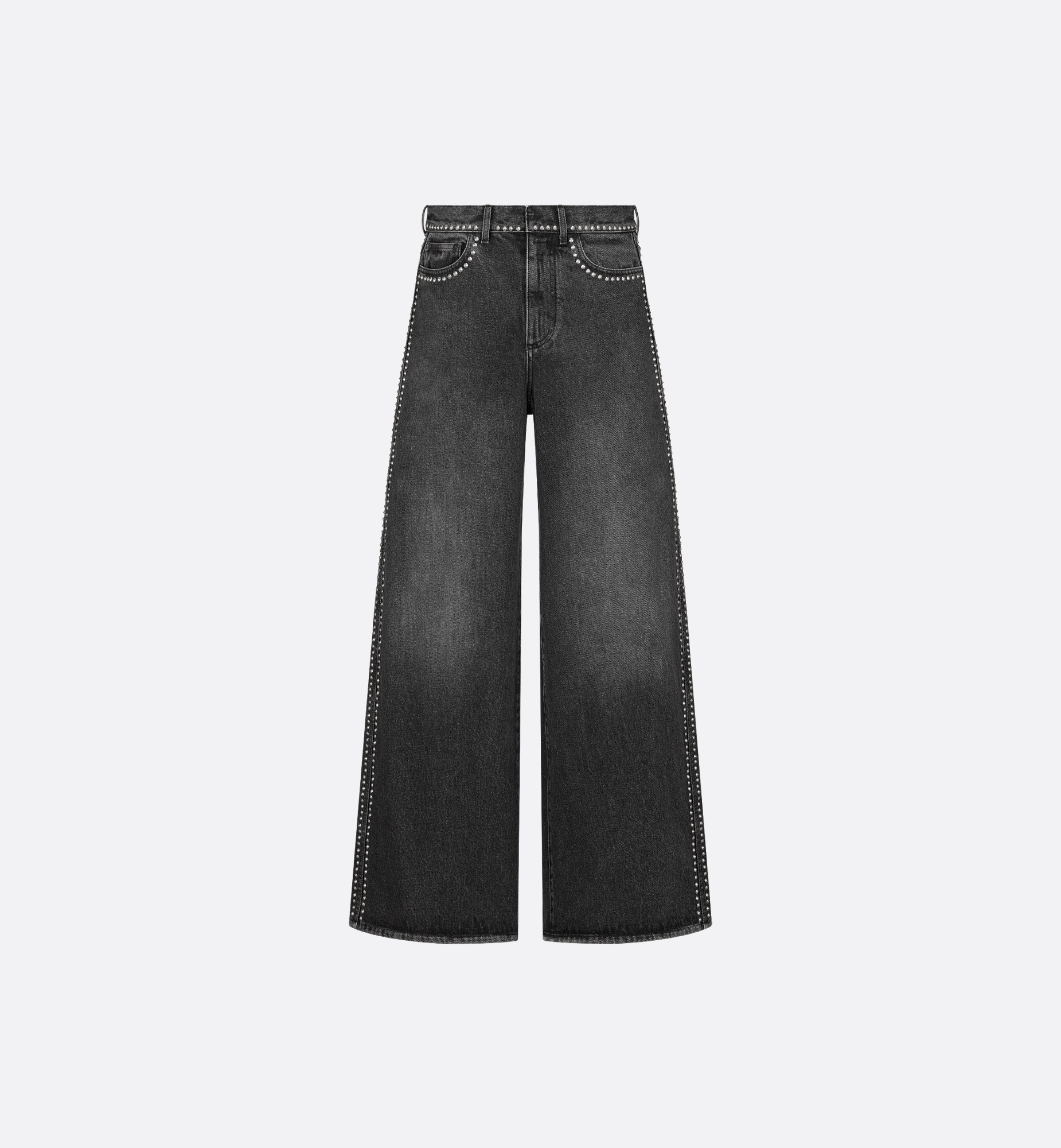 Flared Studded Jeans - 1