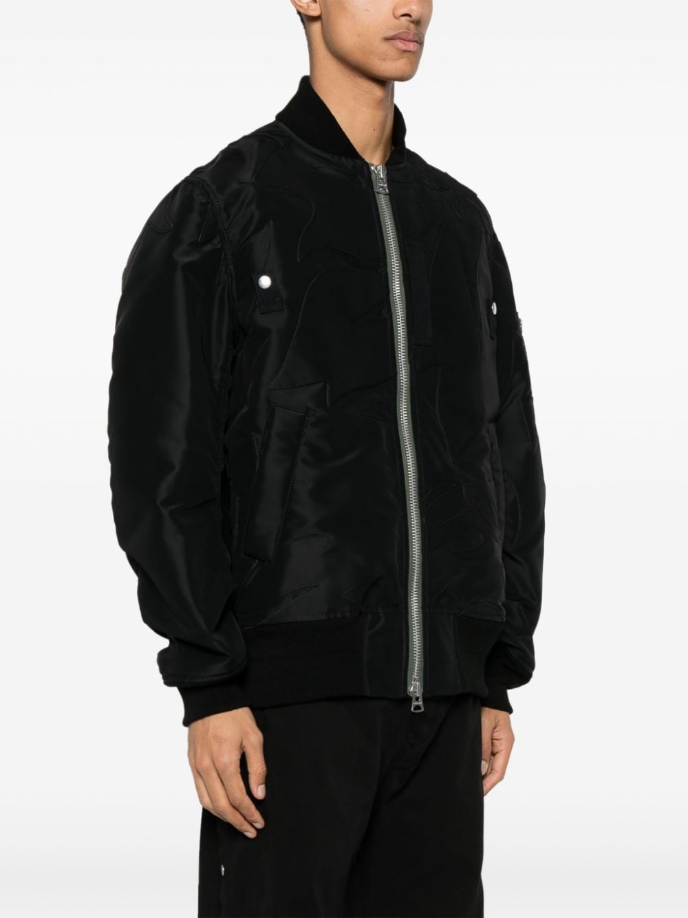 embroidered-patch bomber jacket - 3