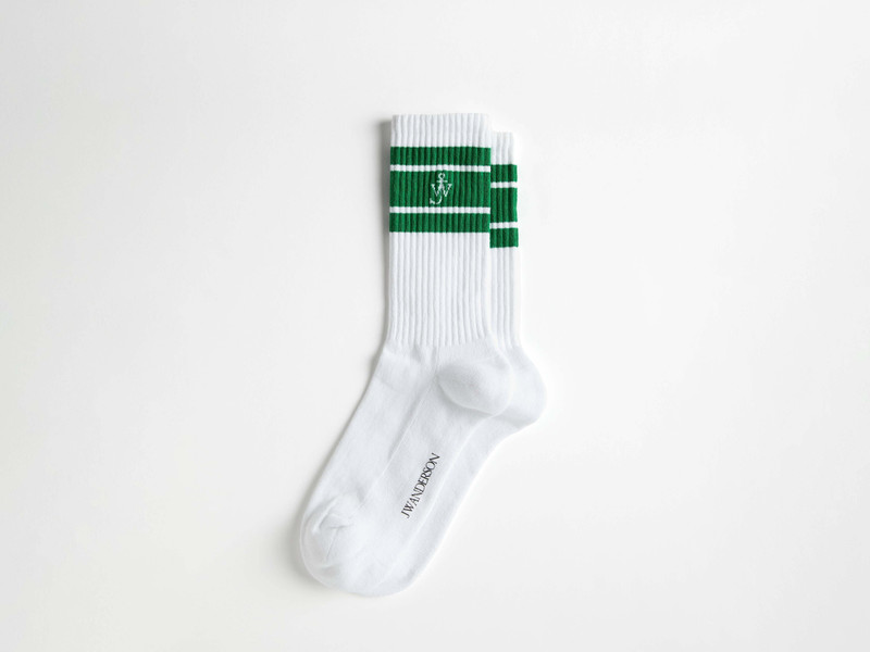 SPORT SOCKS IN WHITE & GREEN 1