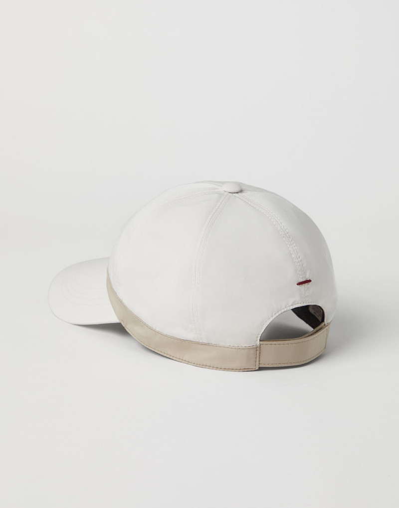 Brunello Cucinelli Water-resistant microfiber baseball cap with contrast details and embroidered logo outlook