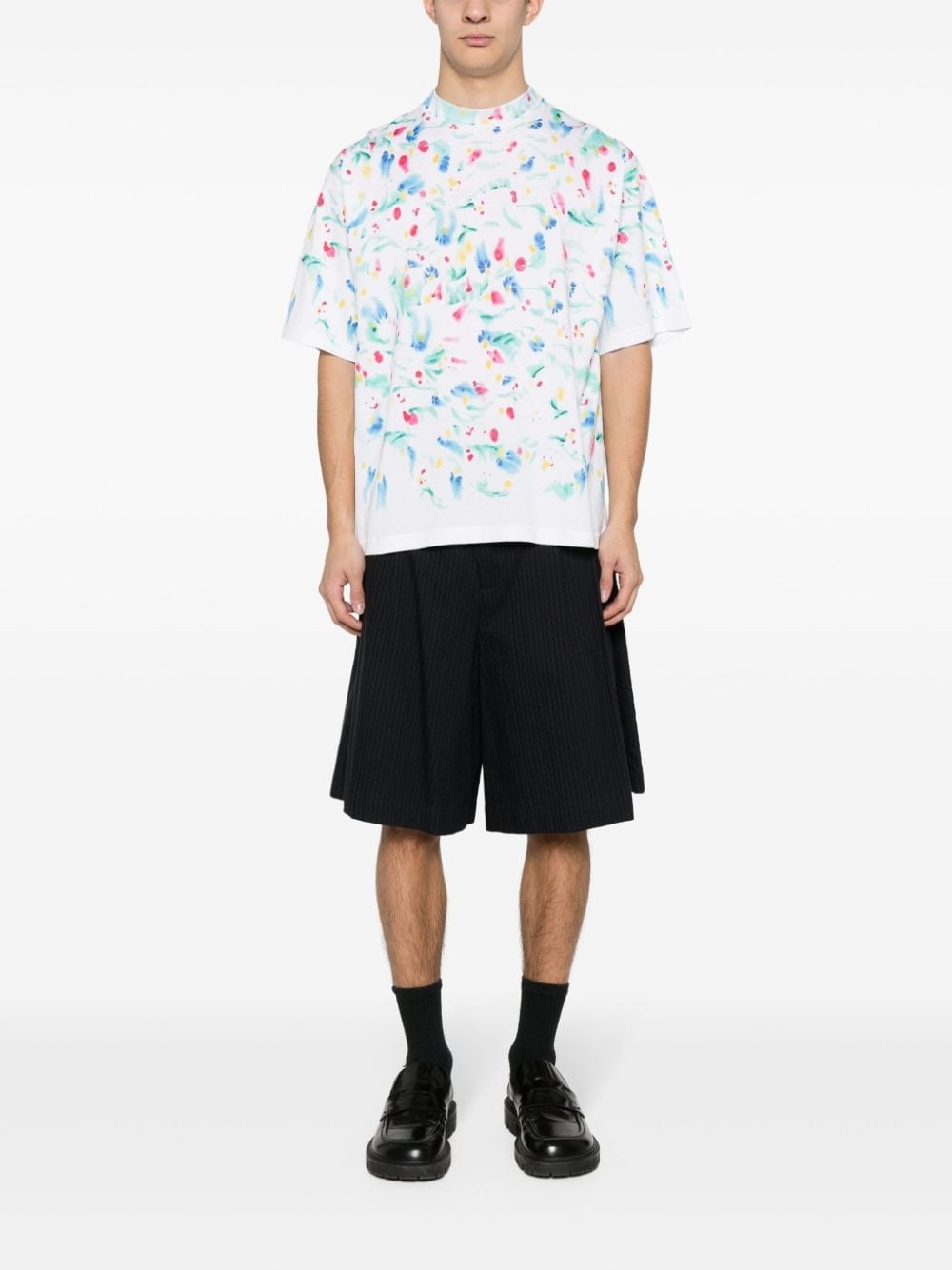 paint-splatter cotton T-shirt - 2