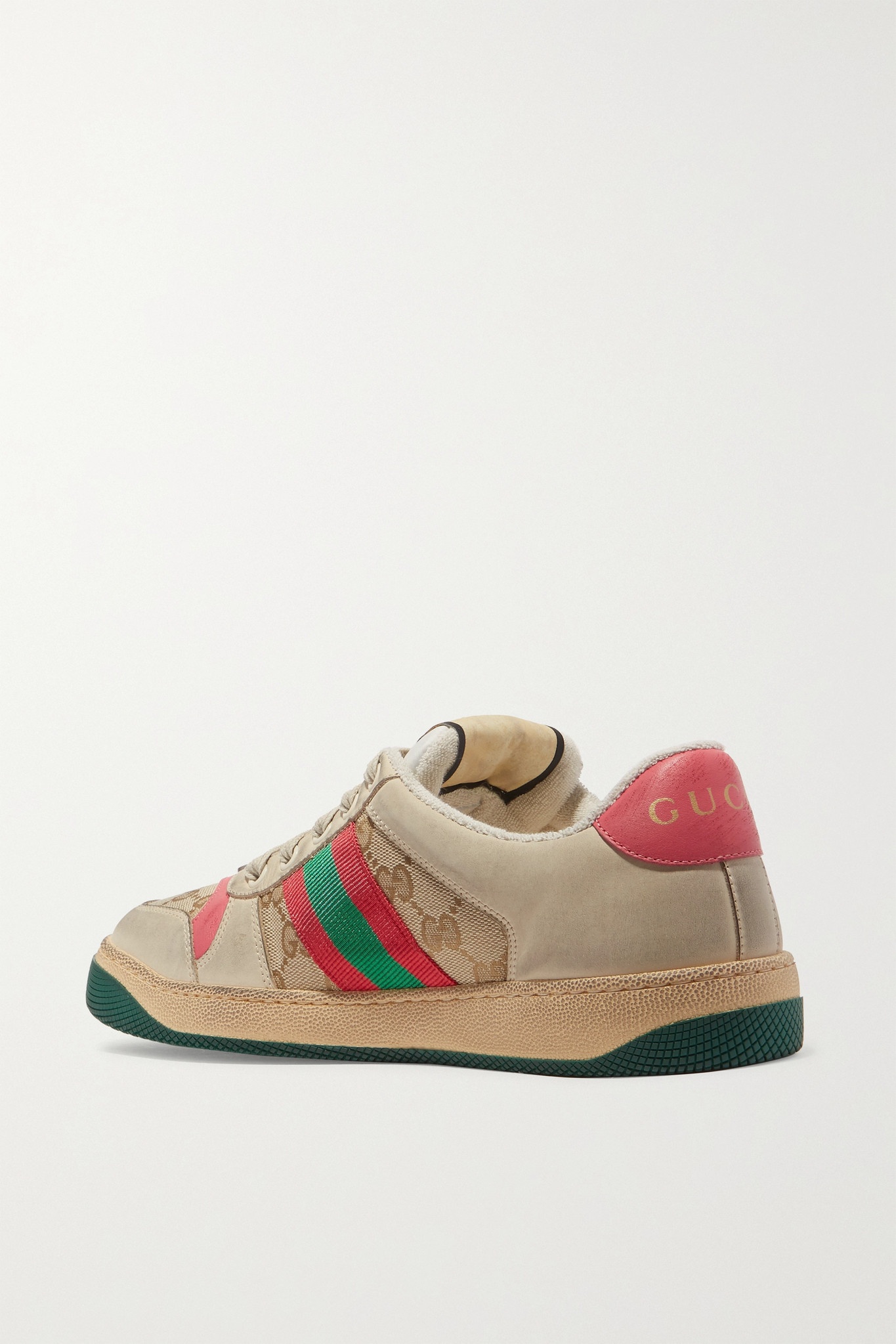 Screener leather-trimmed logo-woven canvas and suede sneakers - 3