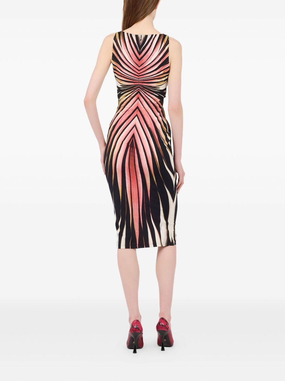 Ray Of Pink-print V-neck dress - 4