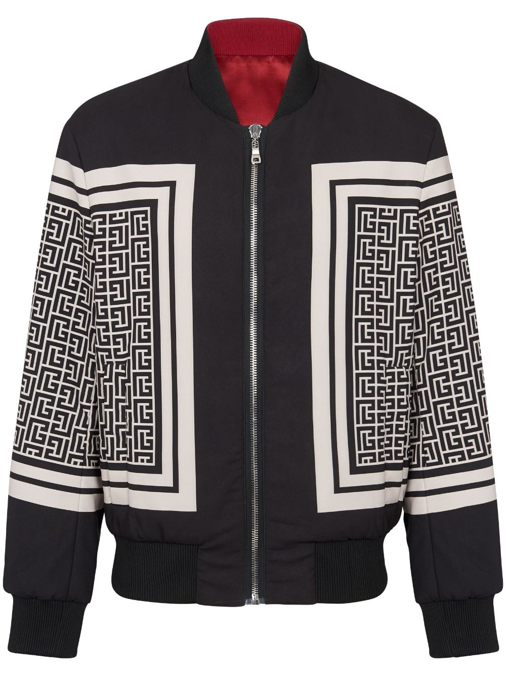 monogram-print reversible bomber jacket - 1