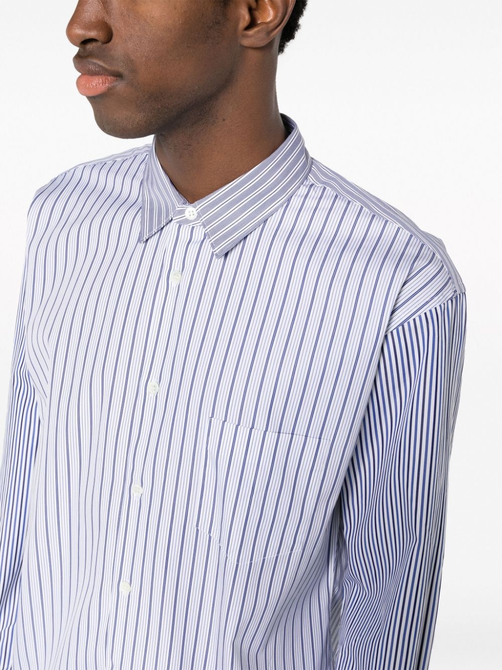 striped long-sleeve cotton shirt - 5