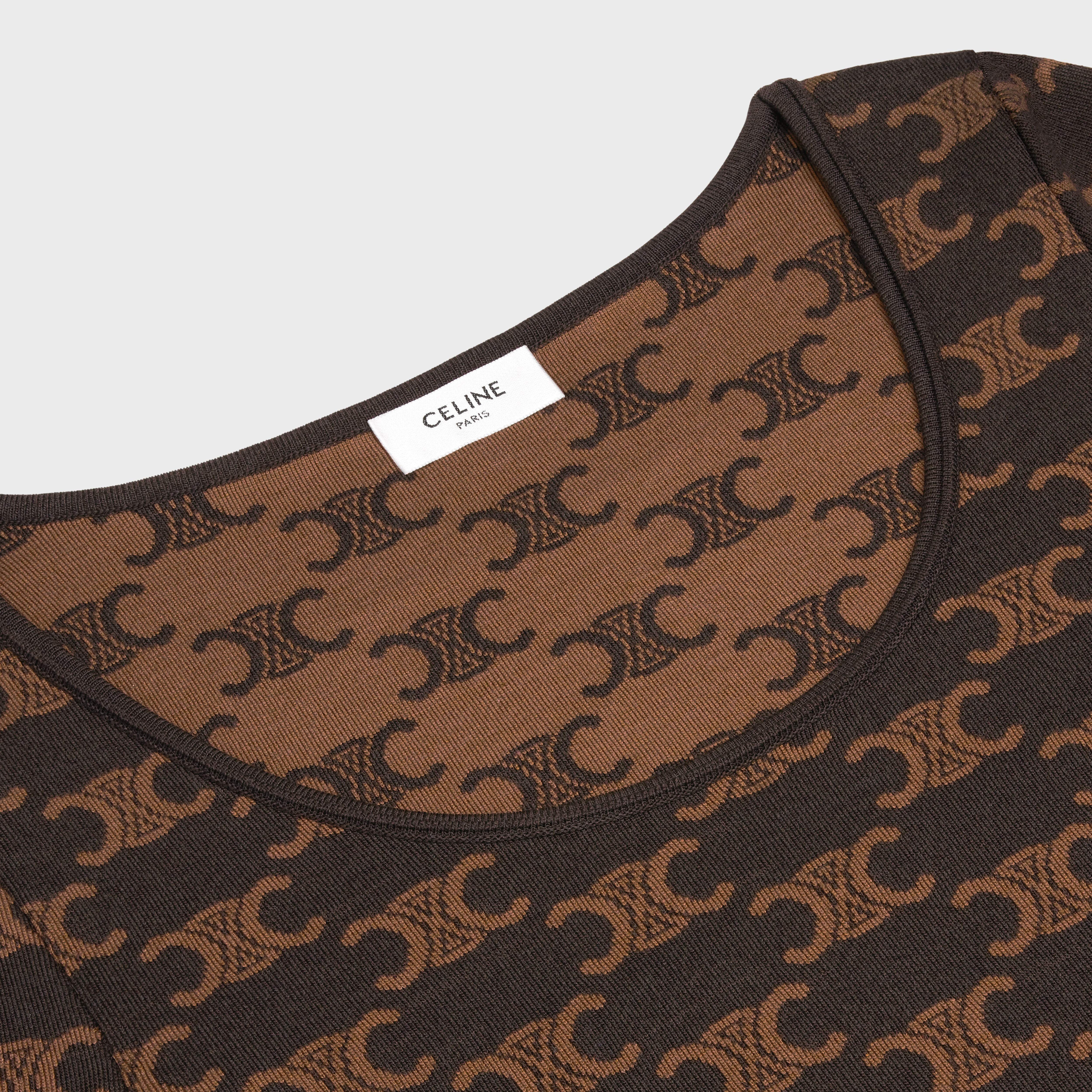 Celine monogrammed crop top in silk cotton - 3