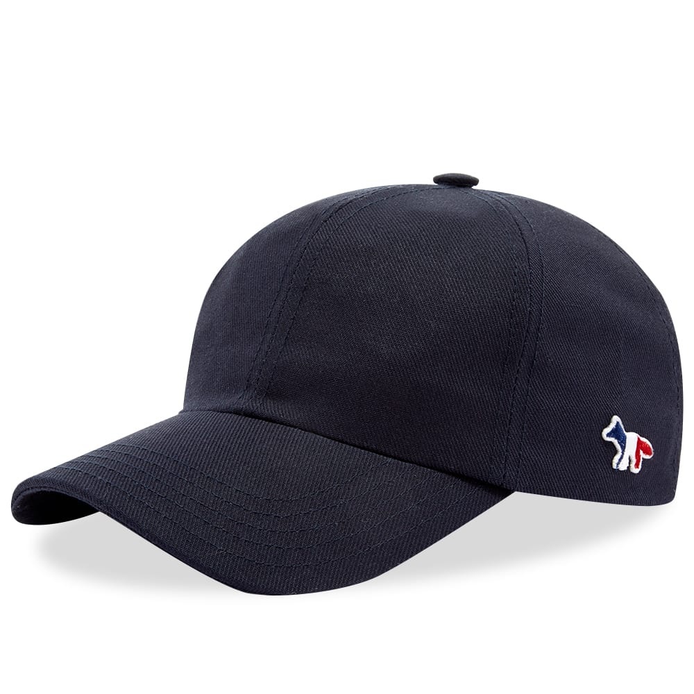 Maison Kitsuné Tricolor Fox Patch 6 Panel Cap - 1