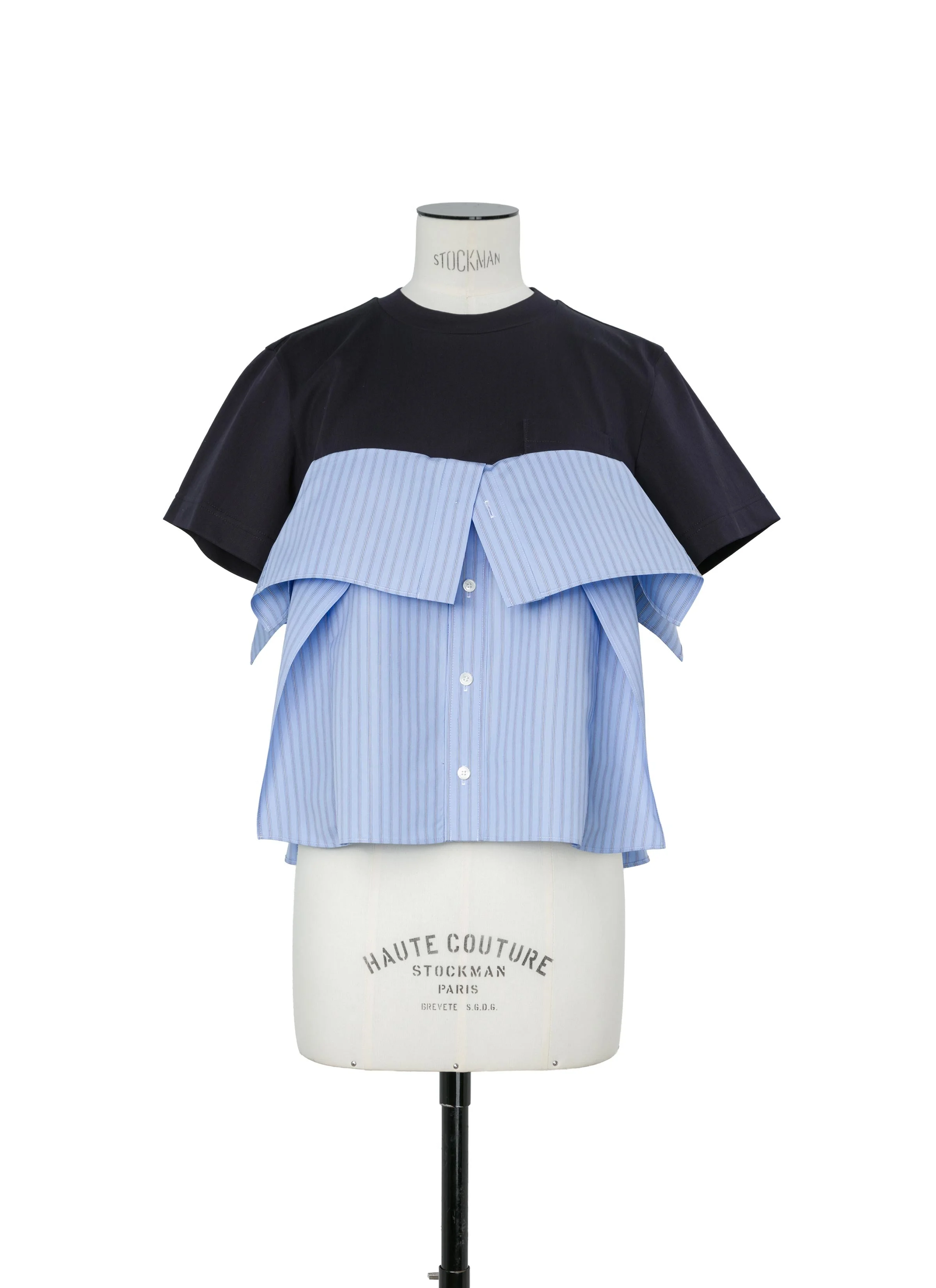 Poplin x Cotton Jersey T-Shirt - 1