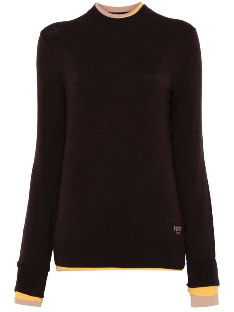 layered-trim sweater 1