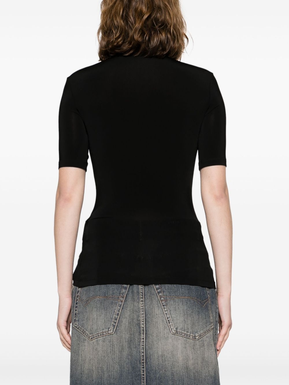 logo-print high-neck T-shirt - 4