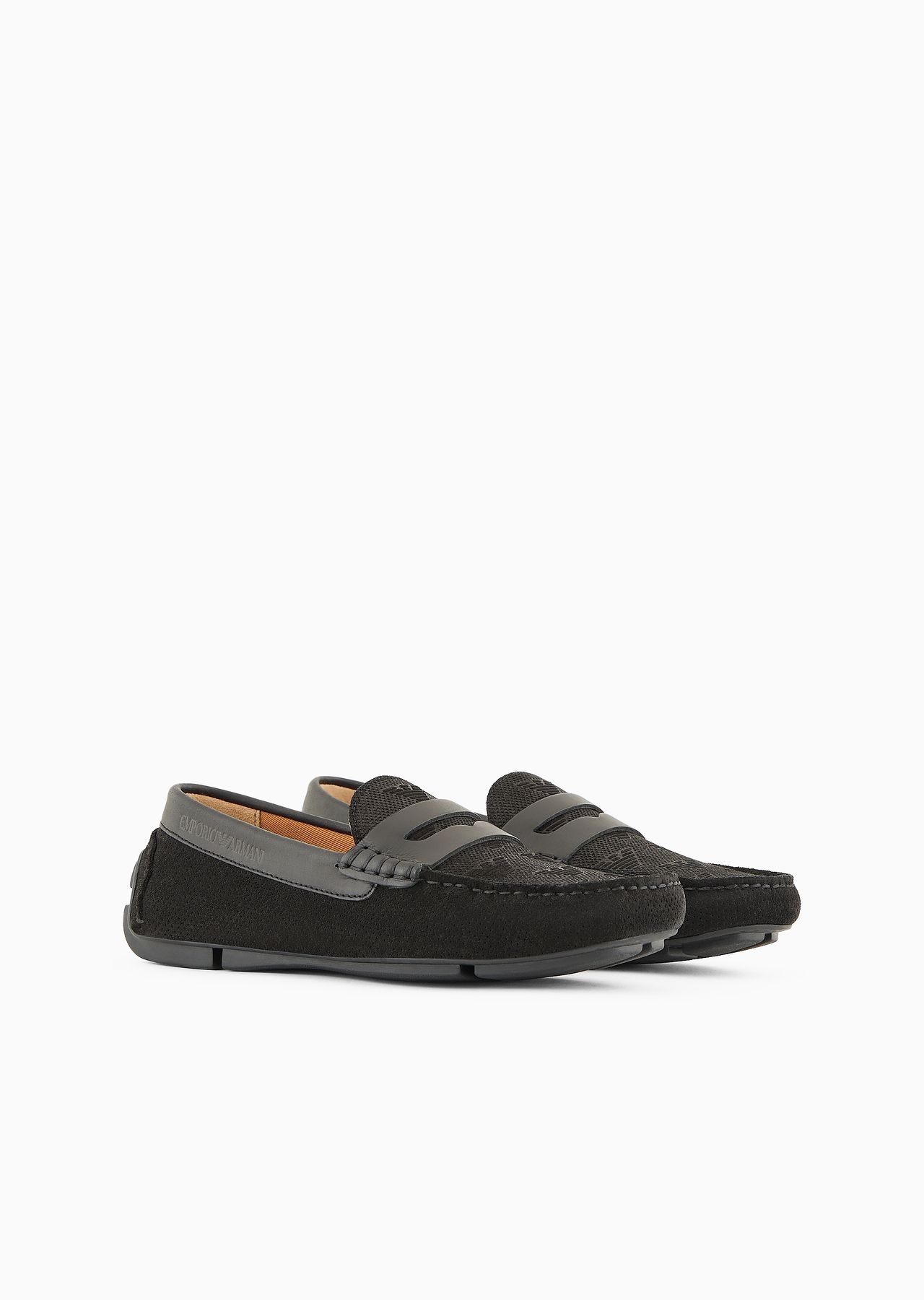 Micro-perforated suede driving loafers - 2