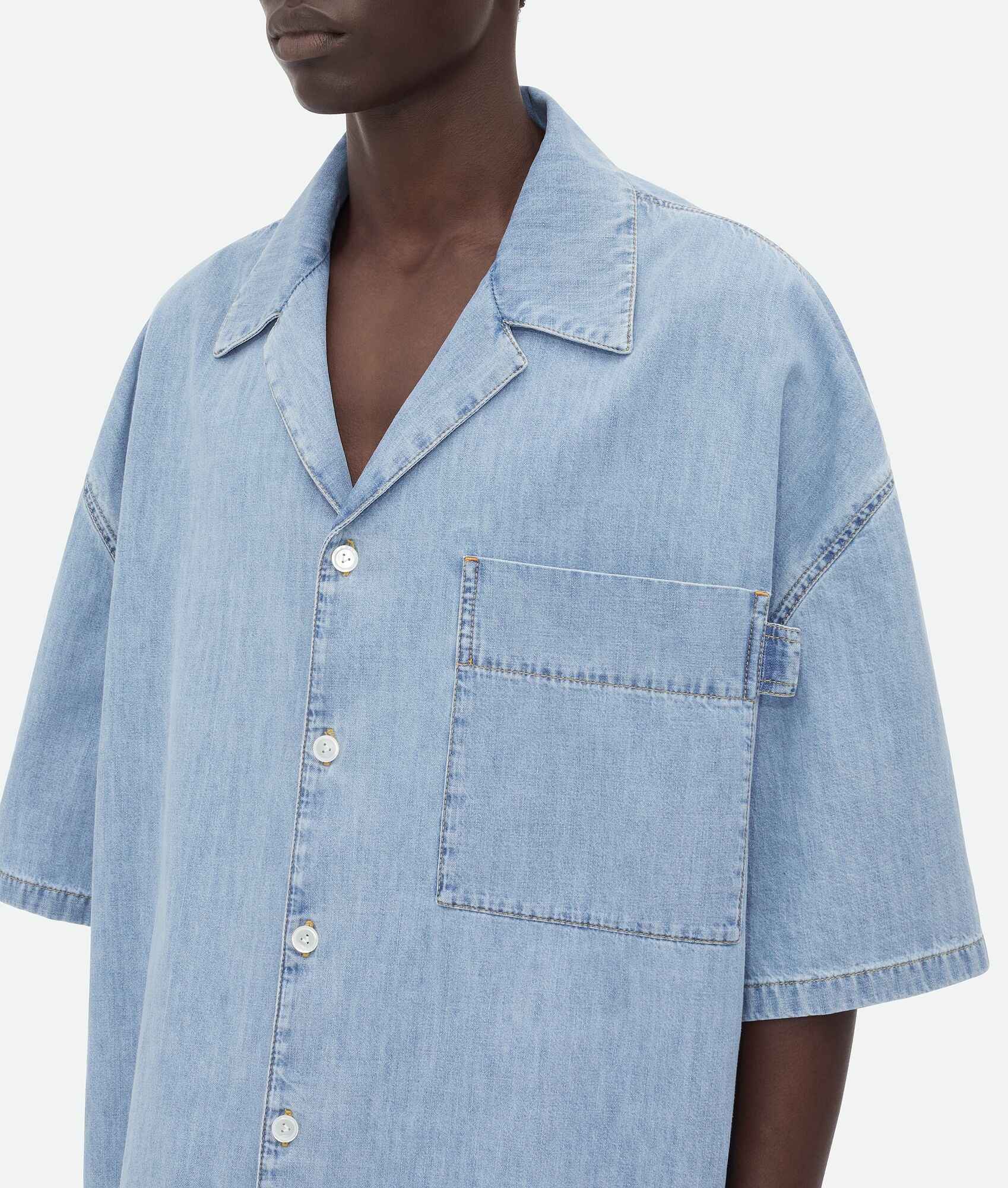 Light Bleached Denim Shirt - 5