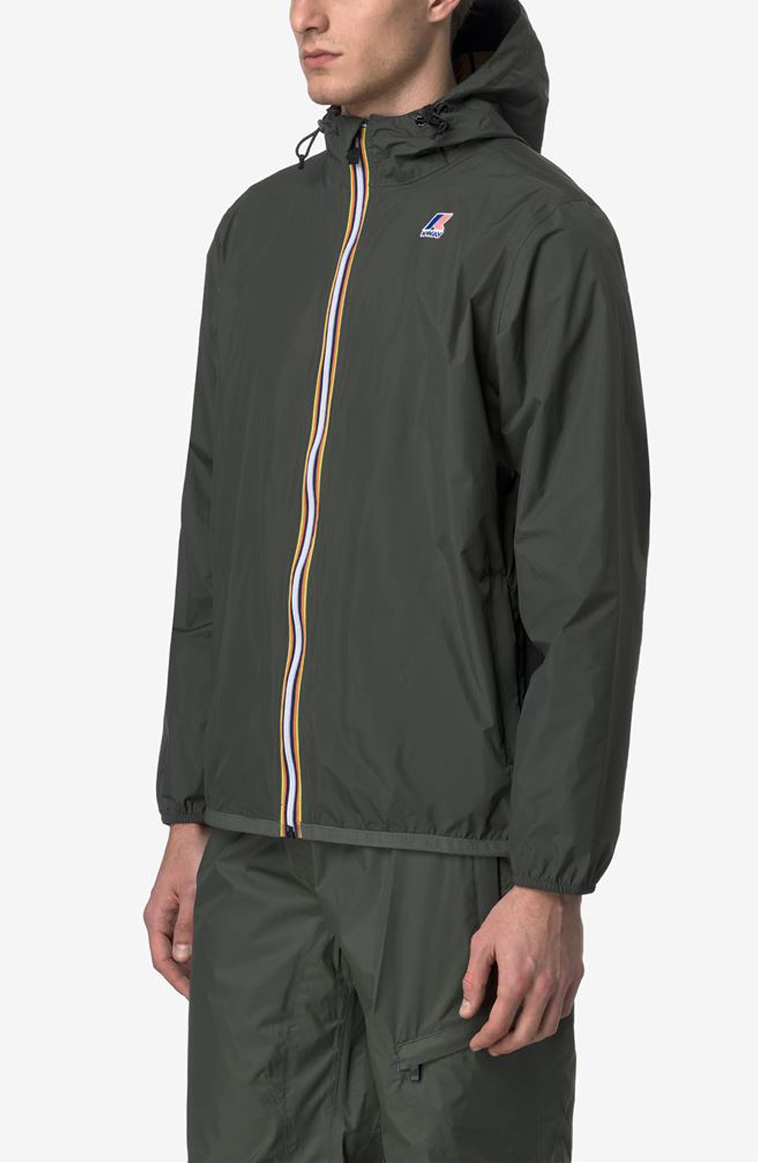 K-Way Le Vrai 4.0 Claude Water Repellent Jacket in Green Blackish at Nordstrom - 3