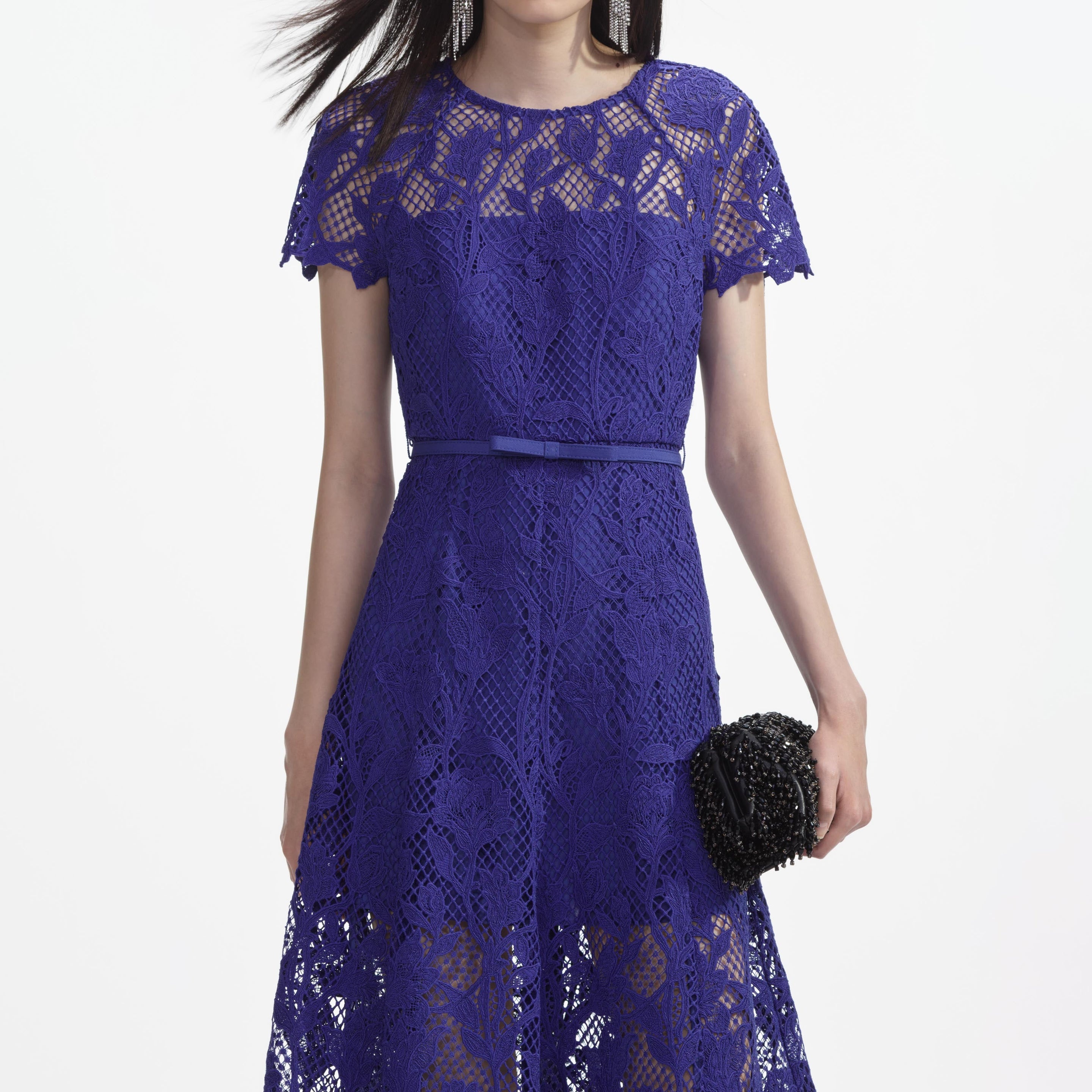 chinese dress ladies Adrianna Papell Day Women's Crochet Sheath Midi Dress, Cobalt, 4 at Amazon  Women's Clothing store