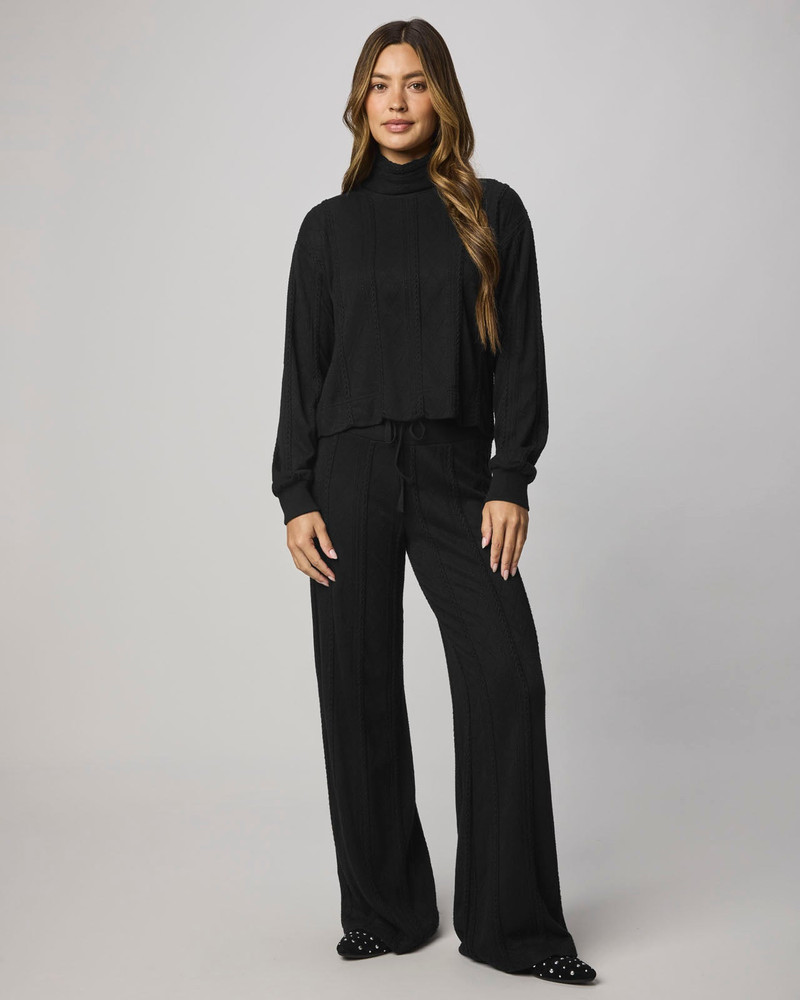 Splendid Cable Lounge Turtleneck Top outlook