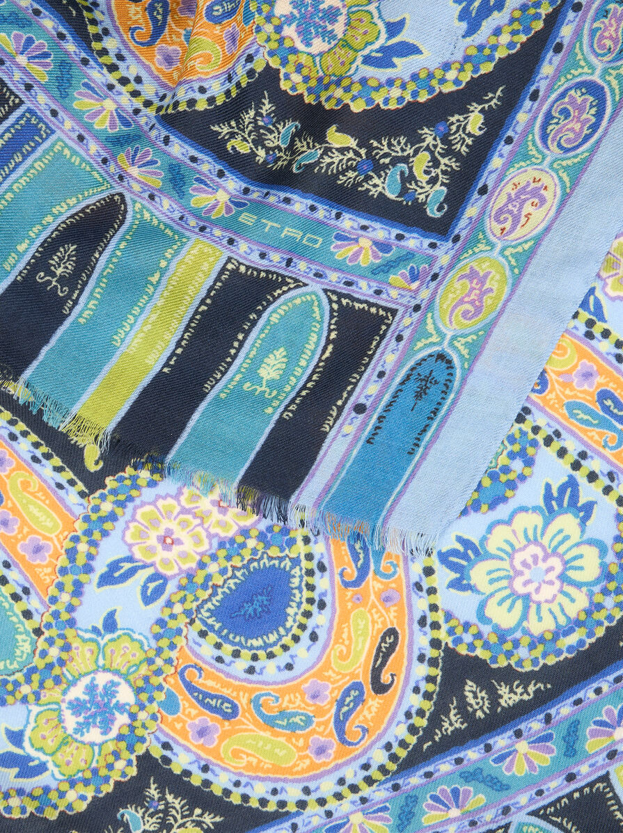 PAISLEY WOOL AND SILK SCARF - 3