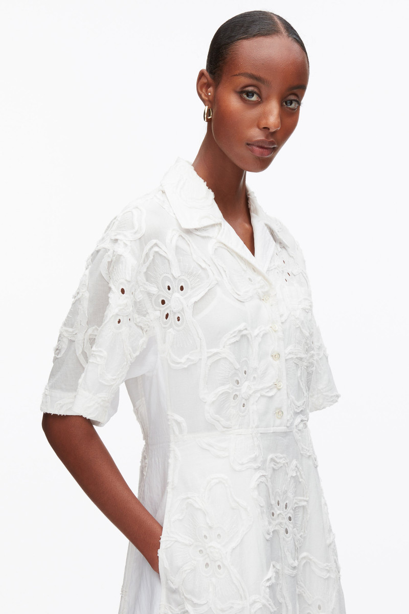 Embroidered Midi Shirt Dress 4