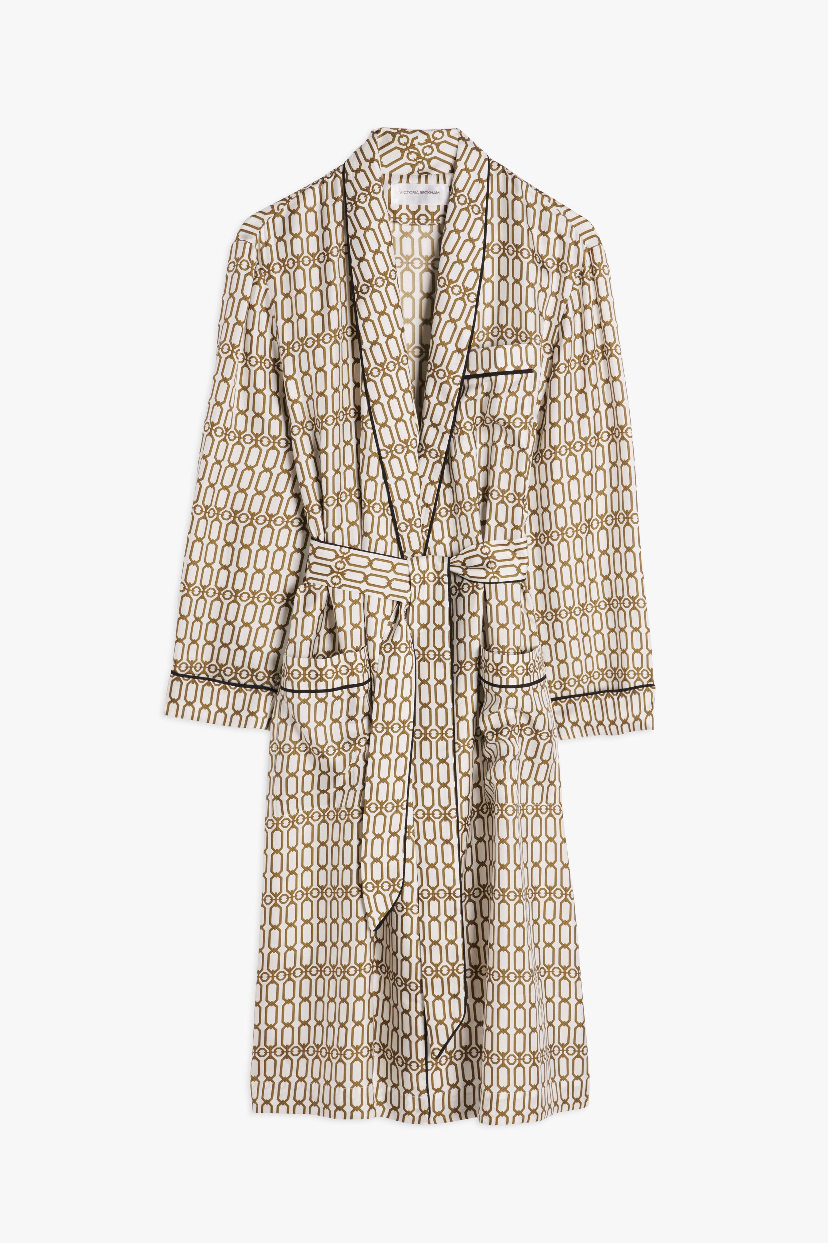 Chain Print Robe in Ivory - 1