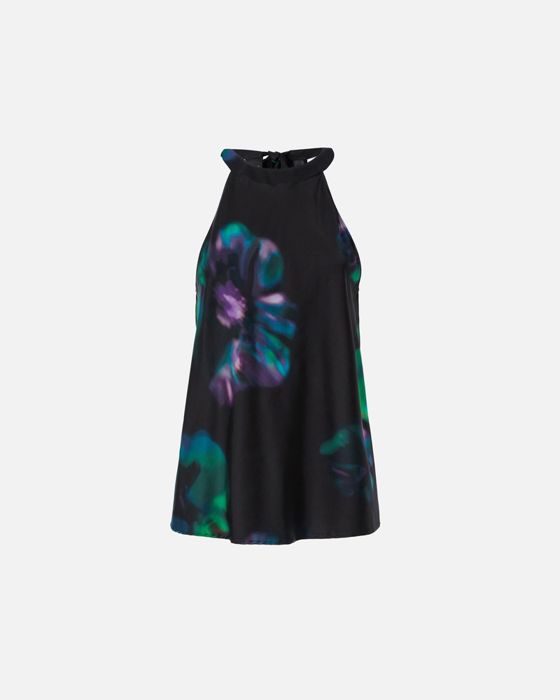 SLEEVELESS SATIN TOP WITH FLORAL PRINT 1