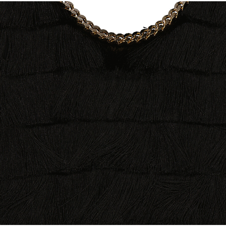Burberry Black Melina Sleeveless Chain Trim Fringed Dress - 7