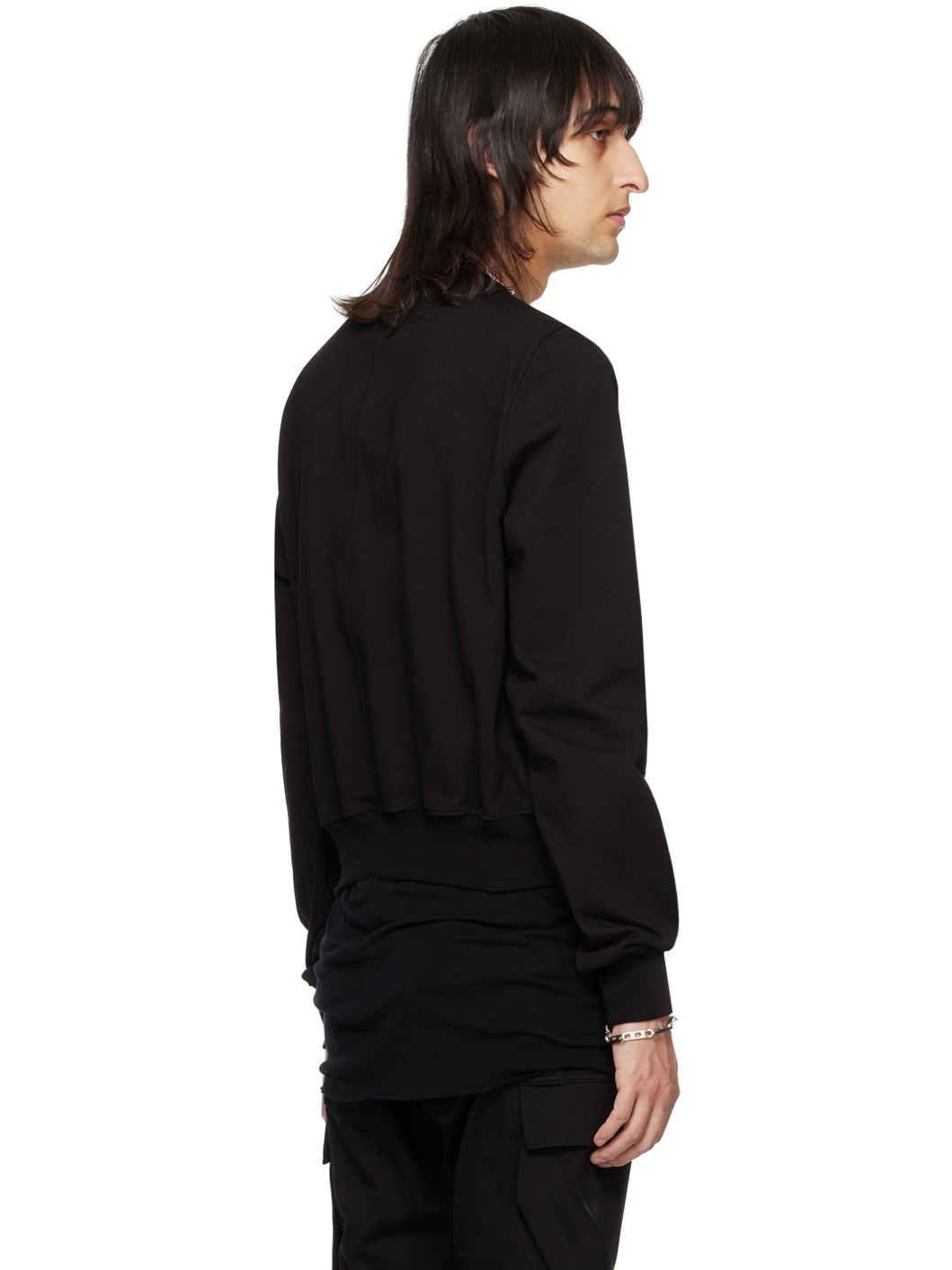 Black Cropped Sweatshirt - 3