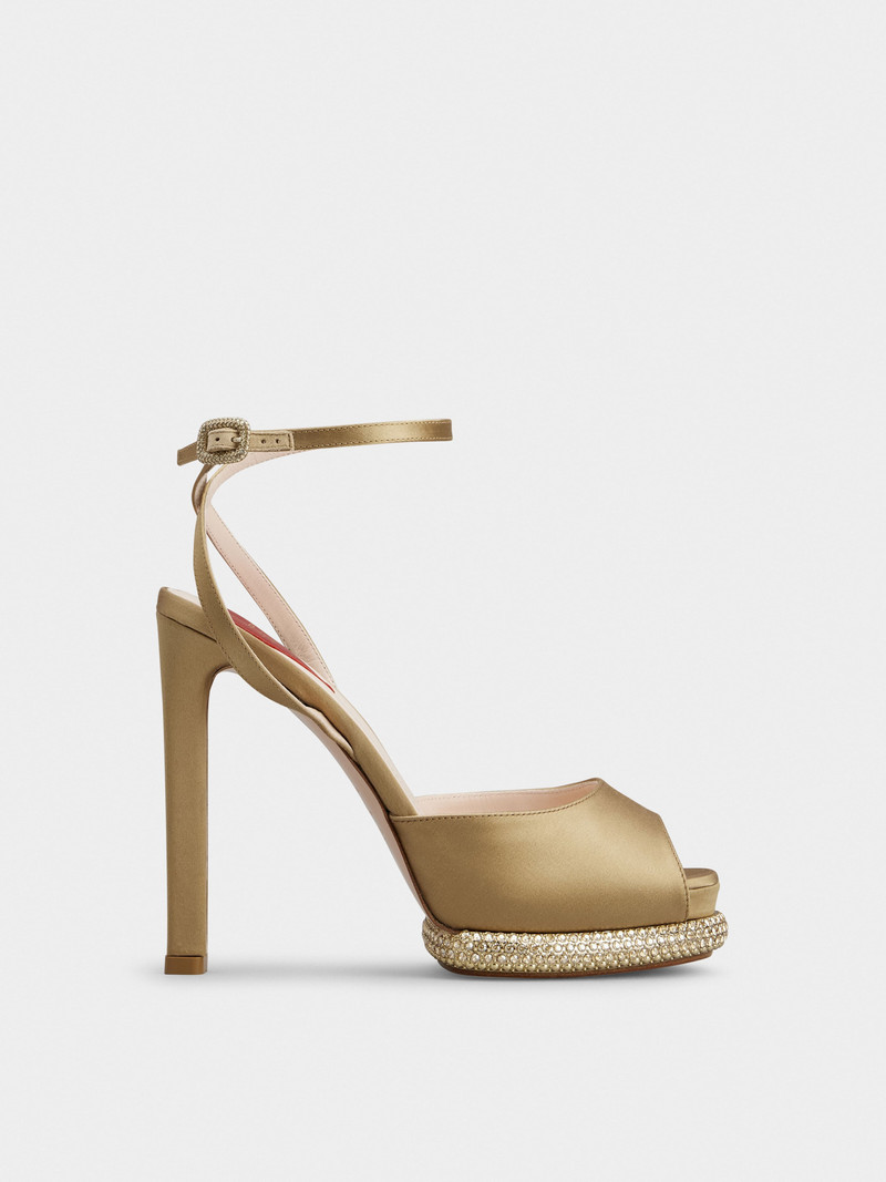 Viv' Choc Platform Sandals in satin 1