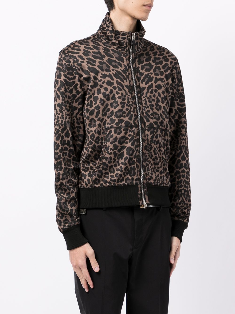 leopard print bomber - 3