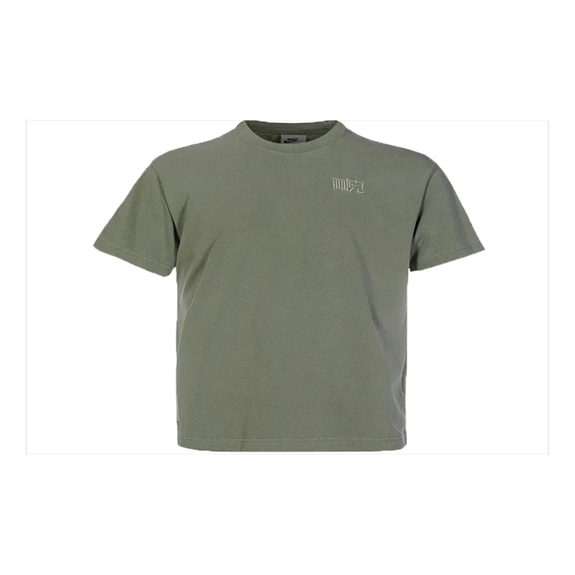 Men's Nike NAI-KE Cha Nai-Ke Cha Series Casual Breathable Solid Color Short Sleeve Green T-Shirt DV5 - 1