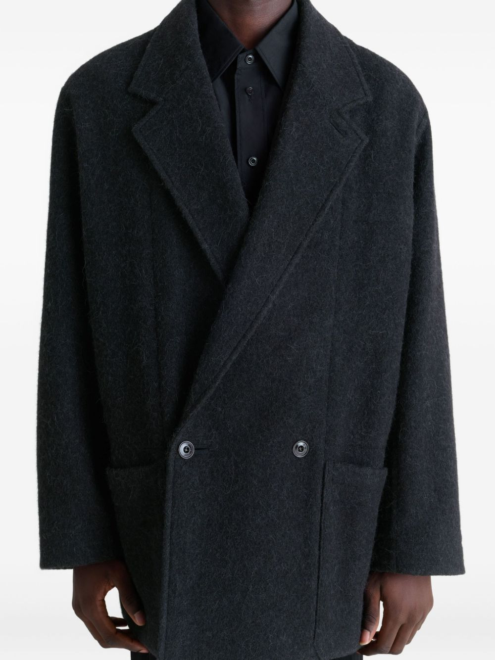 double-breasted felted coat - 5