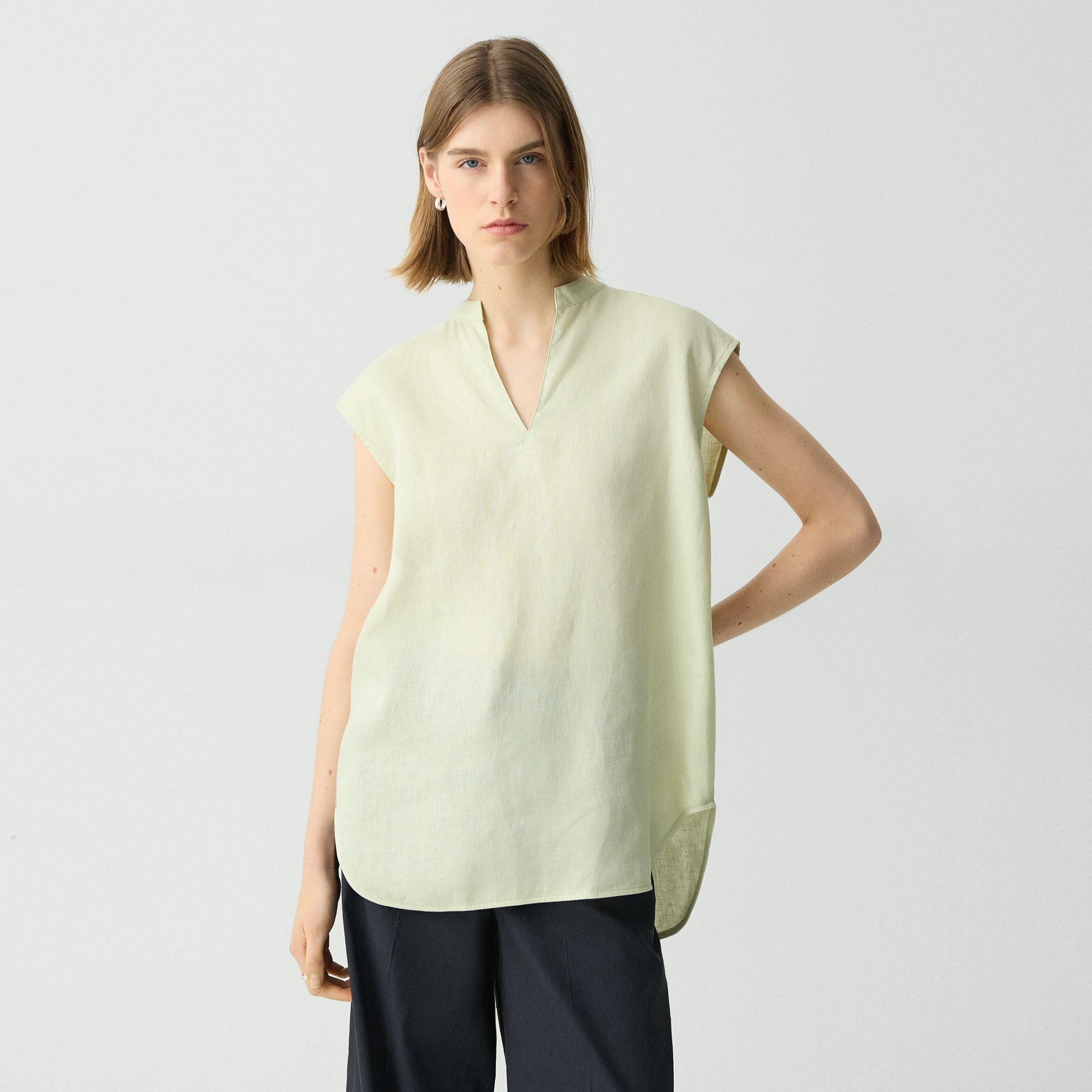 Boxy Tunic Top in Relaxed Linen - 2