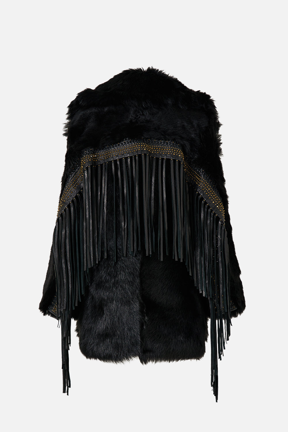 SHEARLING COAT WITH REMOVABLE FRINGING - 9