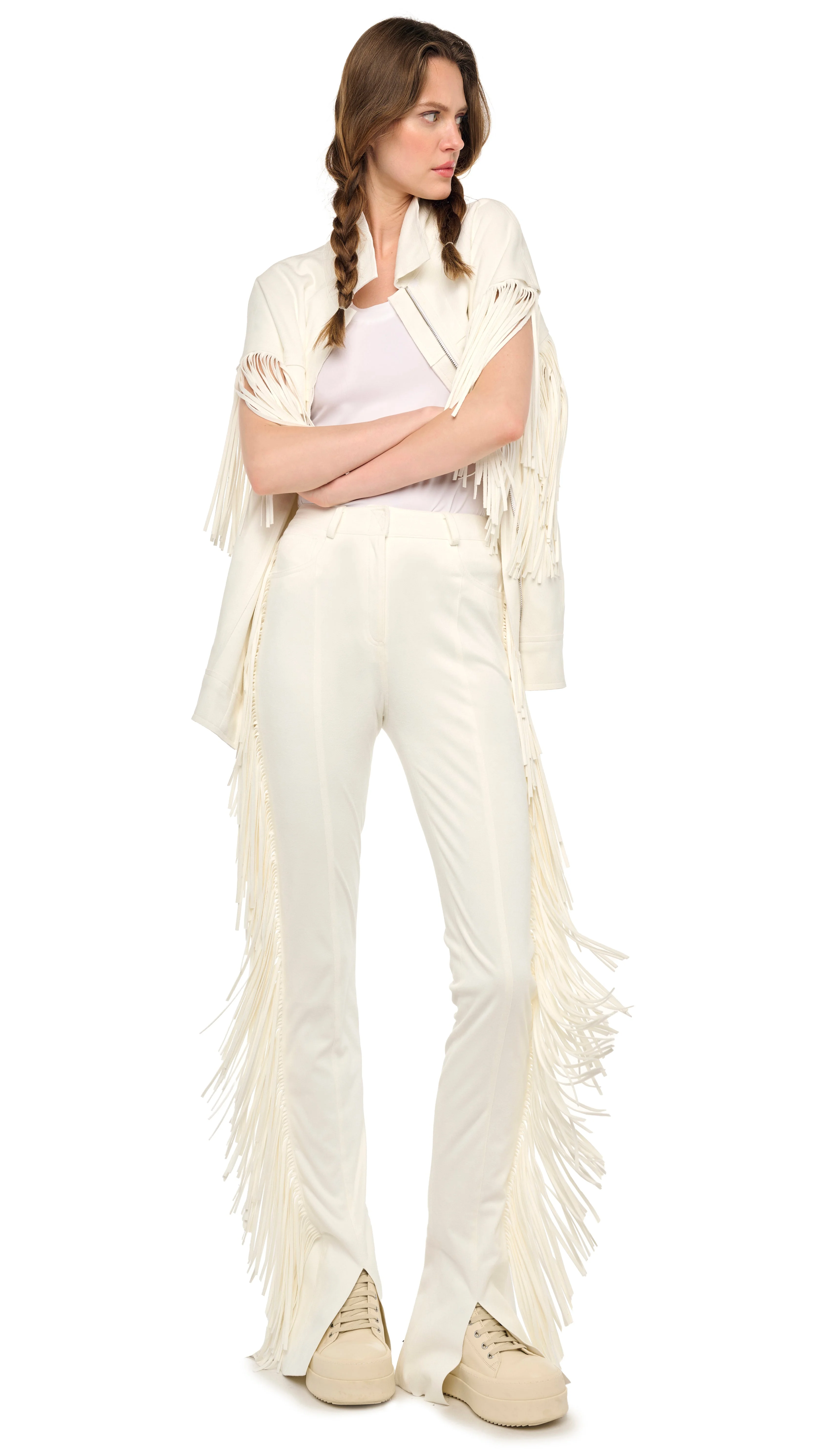 FRINGE SPAT JEANS - 1