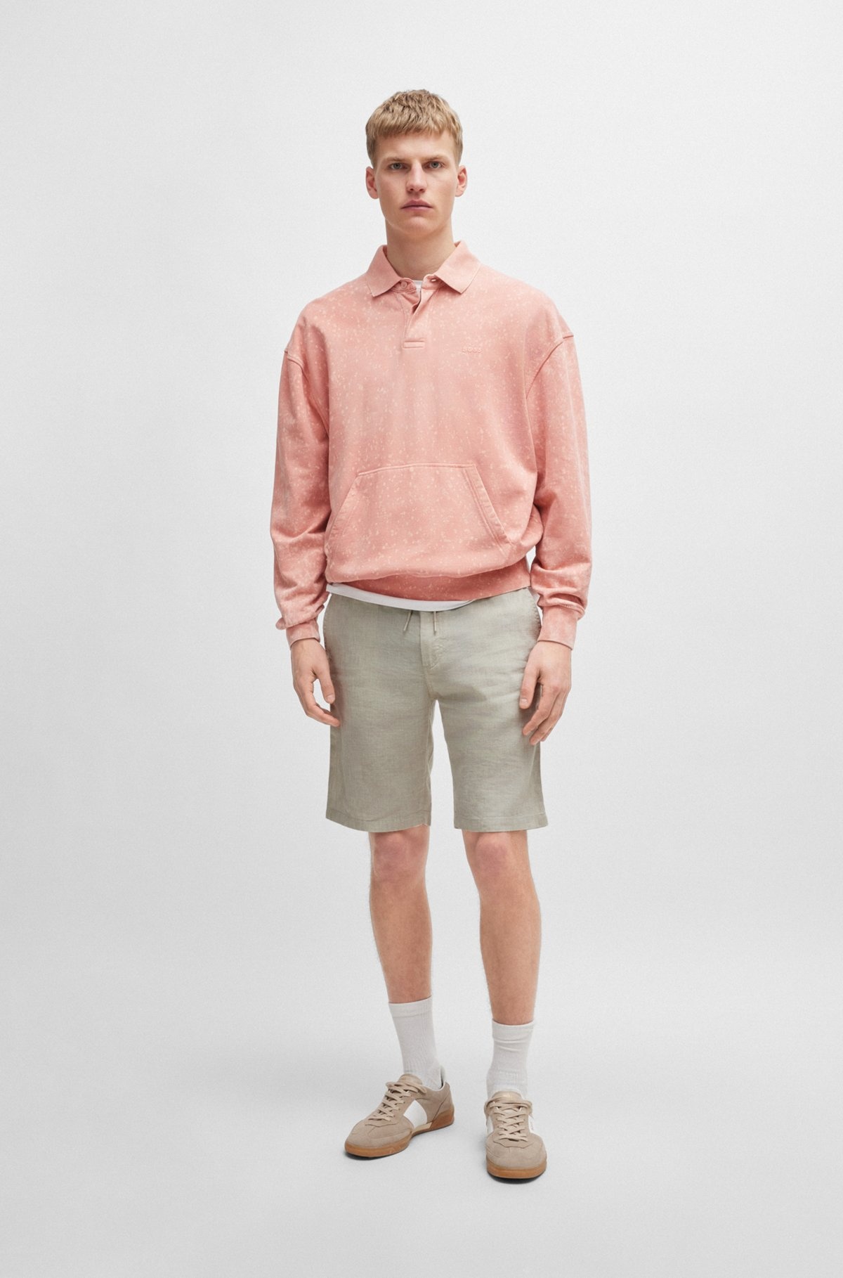 TAPERED-FIT SHORTS IN A LINEN BLEND - 3